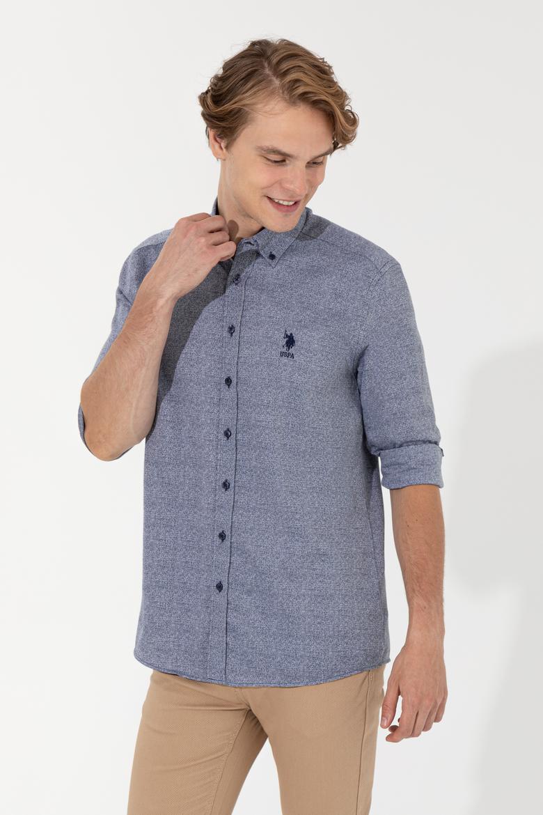 Erkek Lacivert Uzun Kollu Gömlek