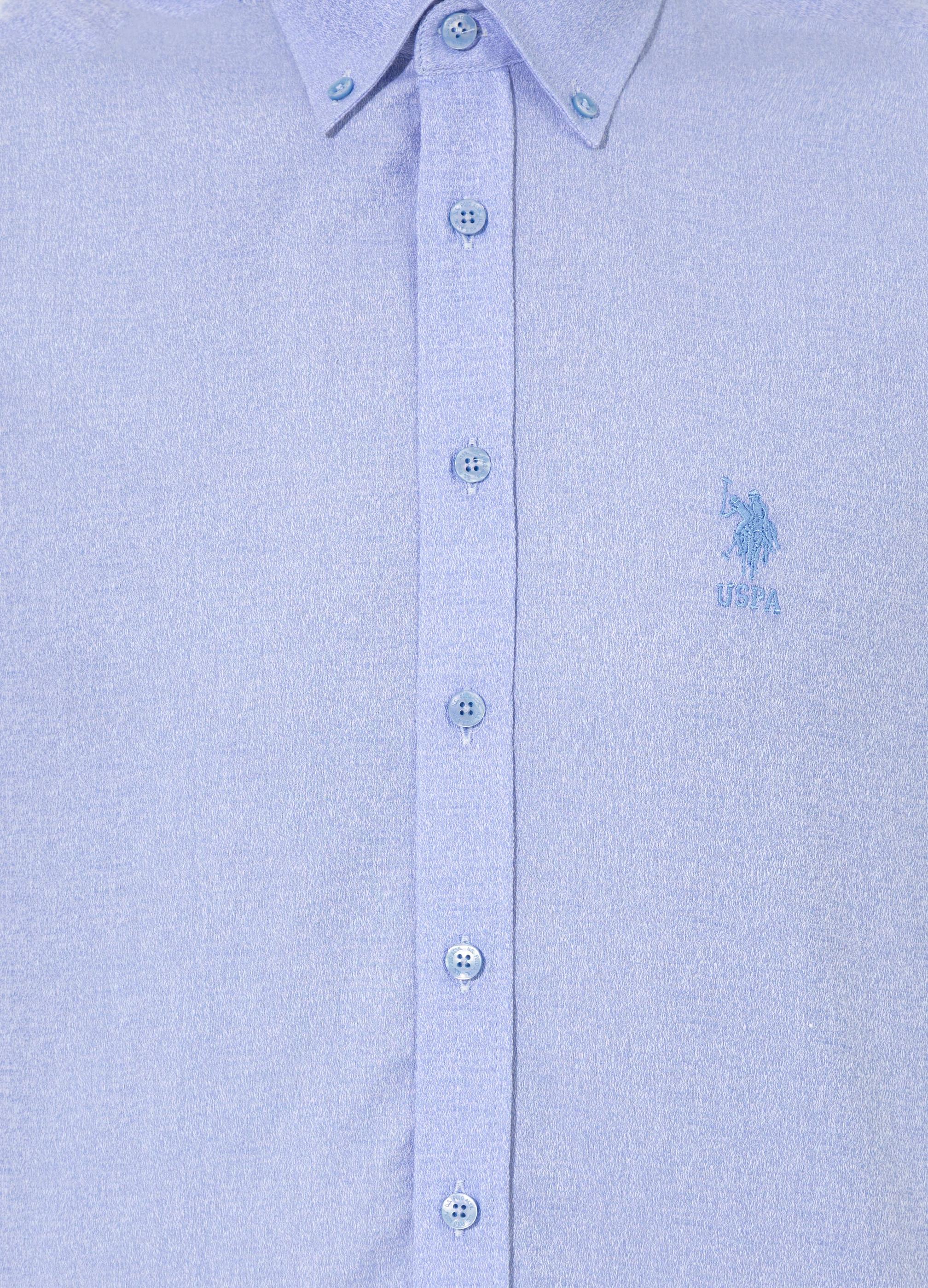 Erkek Mavi Uzun Kollu Gömlek