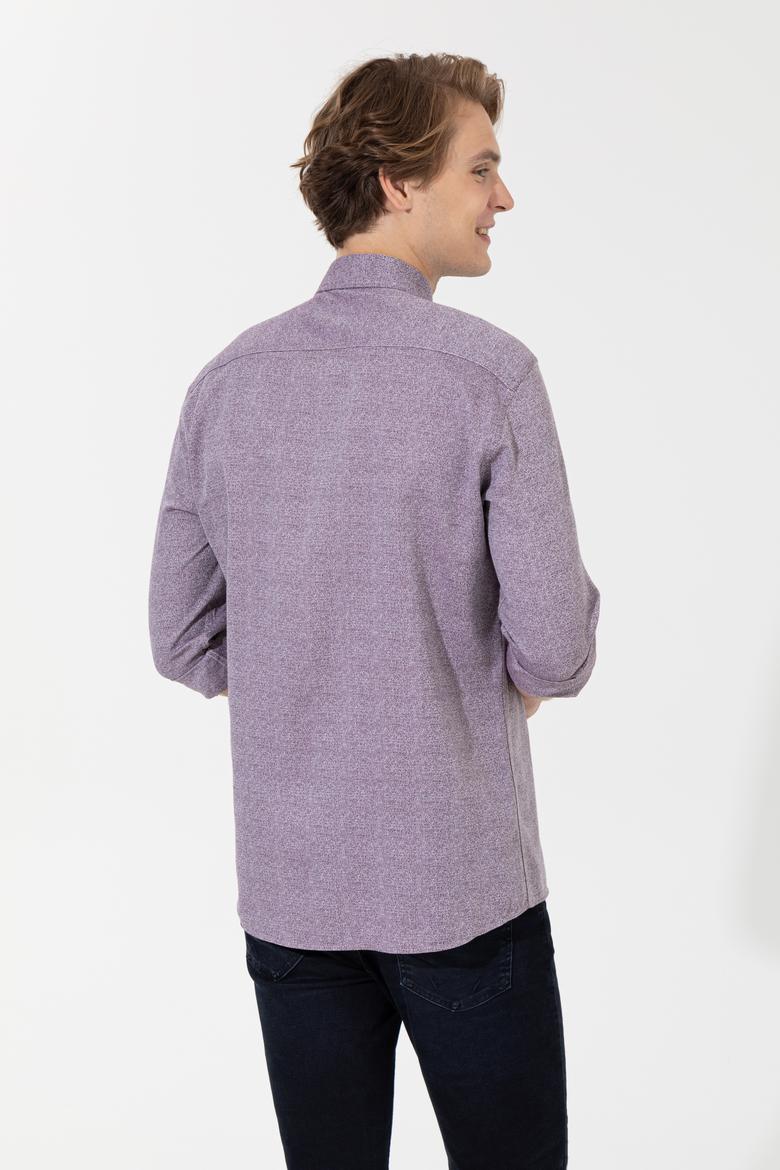 Erkek Vişne Uzun Kollu Gömlek - 50256405036