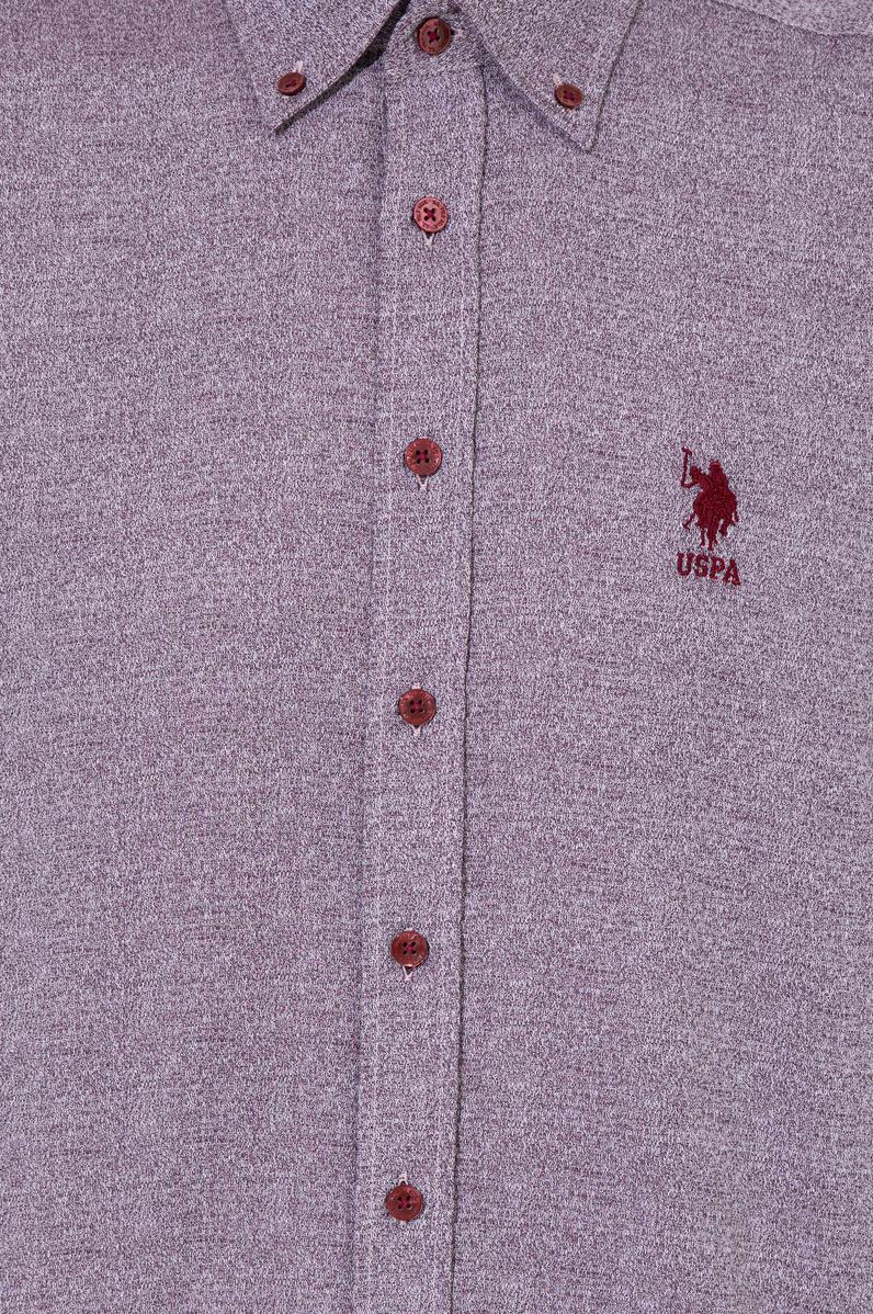 Erkek Vişne Uzun Kollu Gömlek