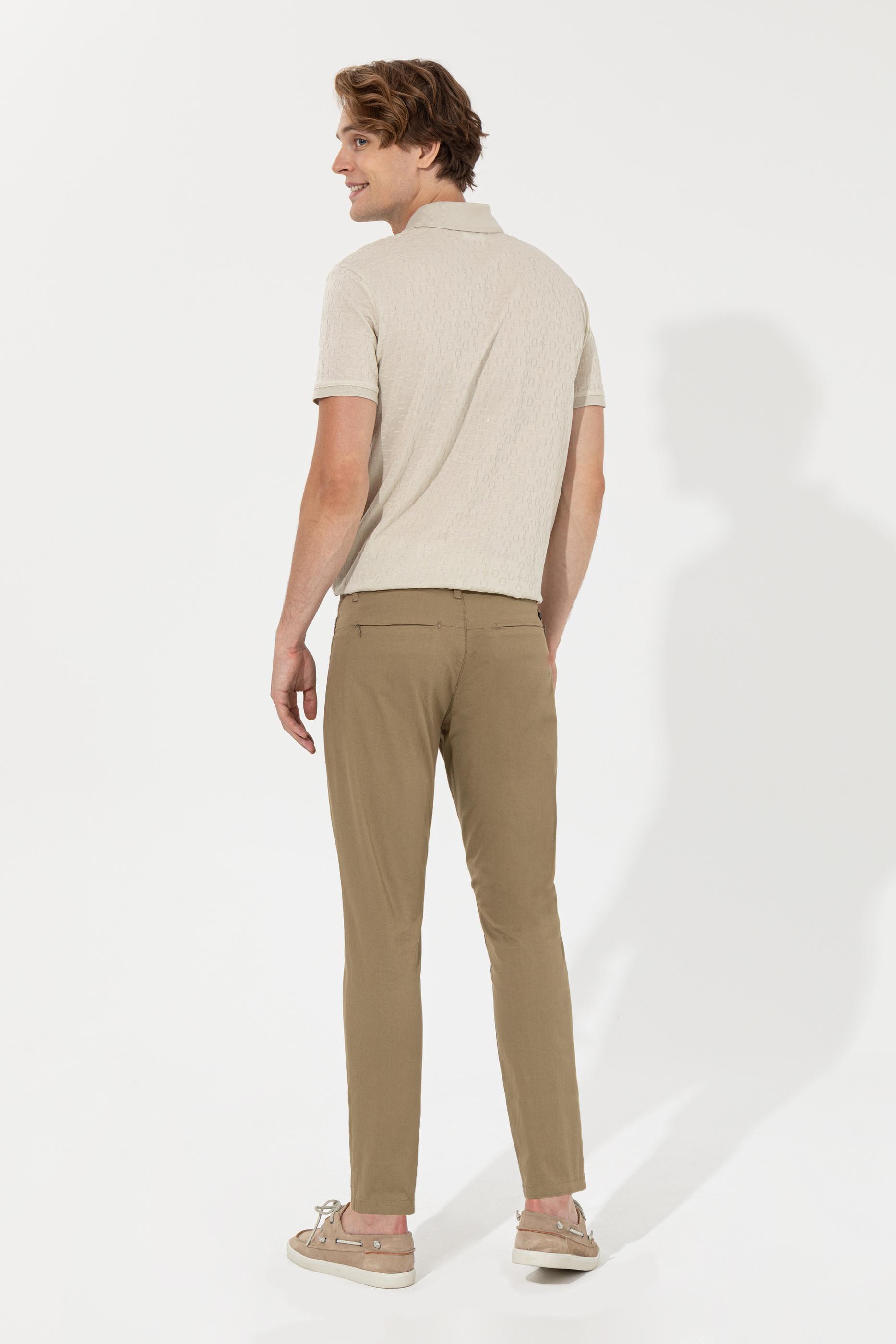 Erkek Koyu Haki Kanvas Pantolon