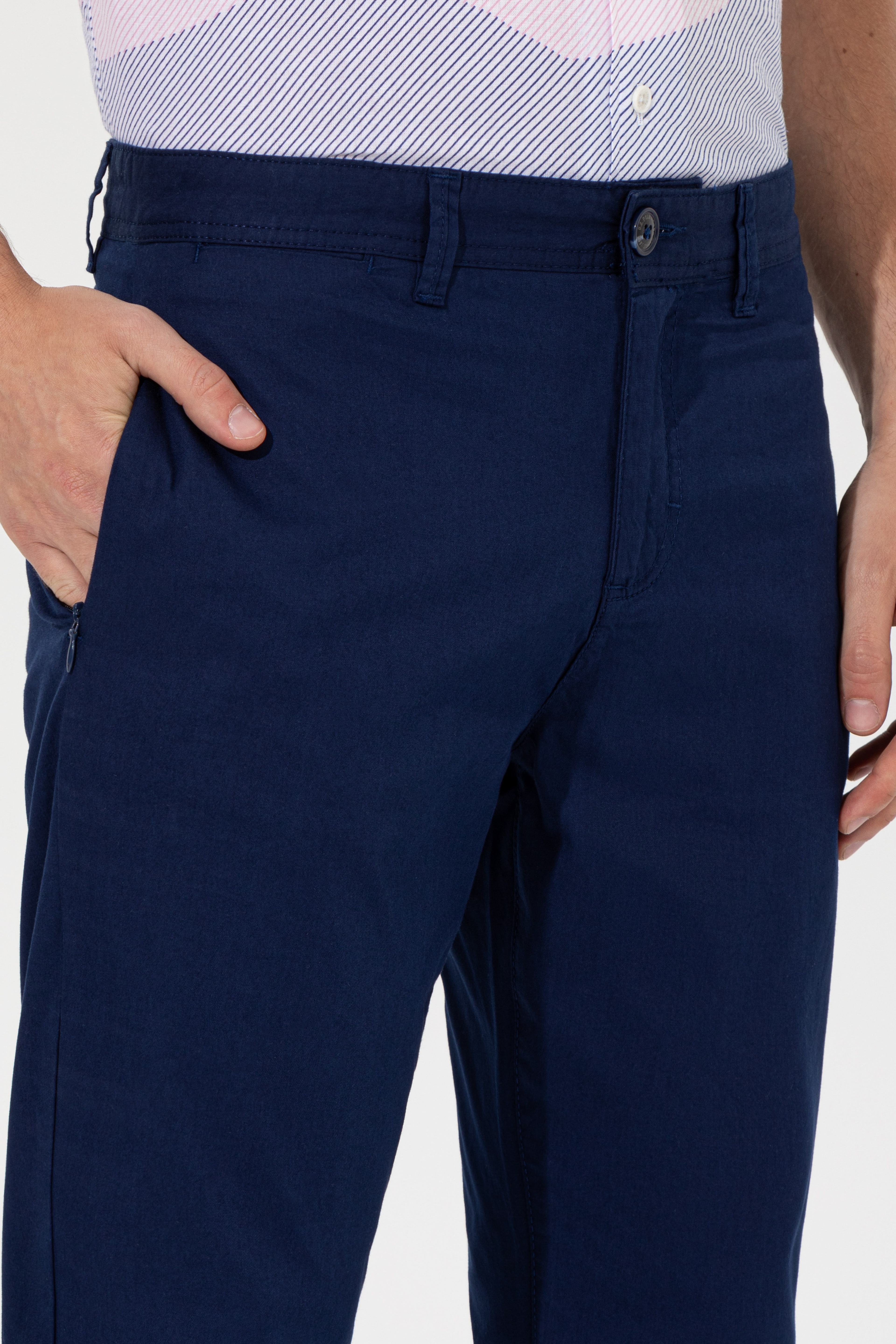 Erkek Carrot Fit Lacivert Kanvas Pantolon