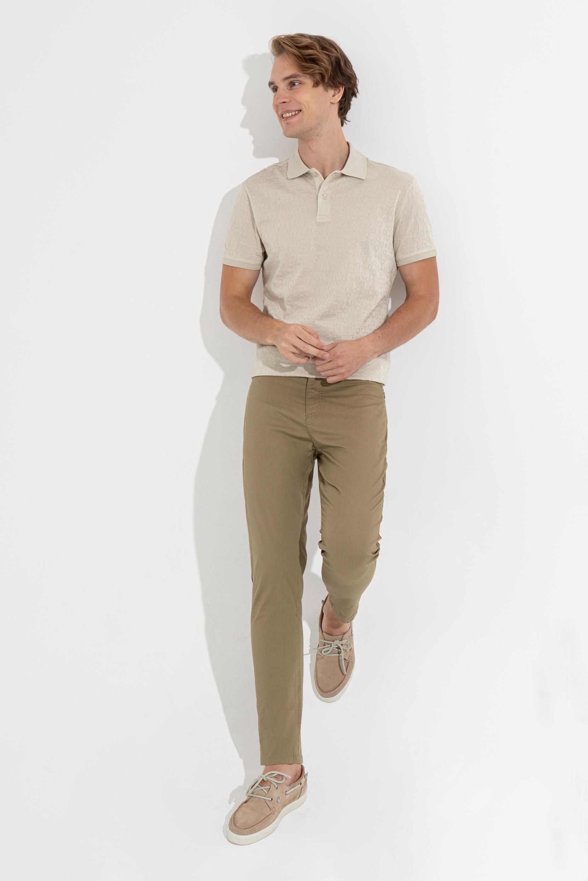 Erkek Koyu Haki Kanvas Pantolon