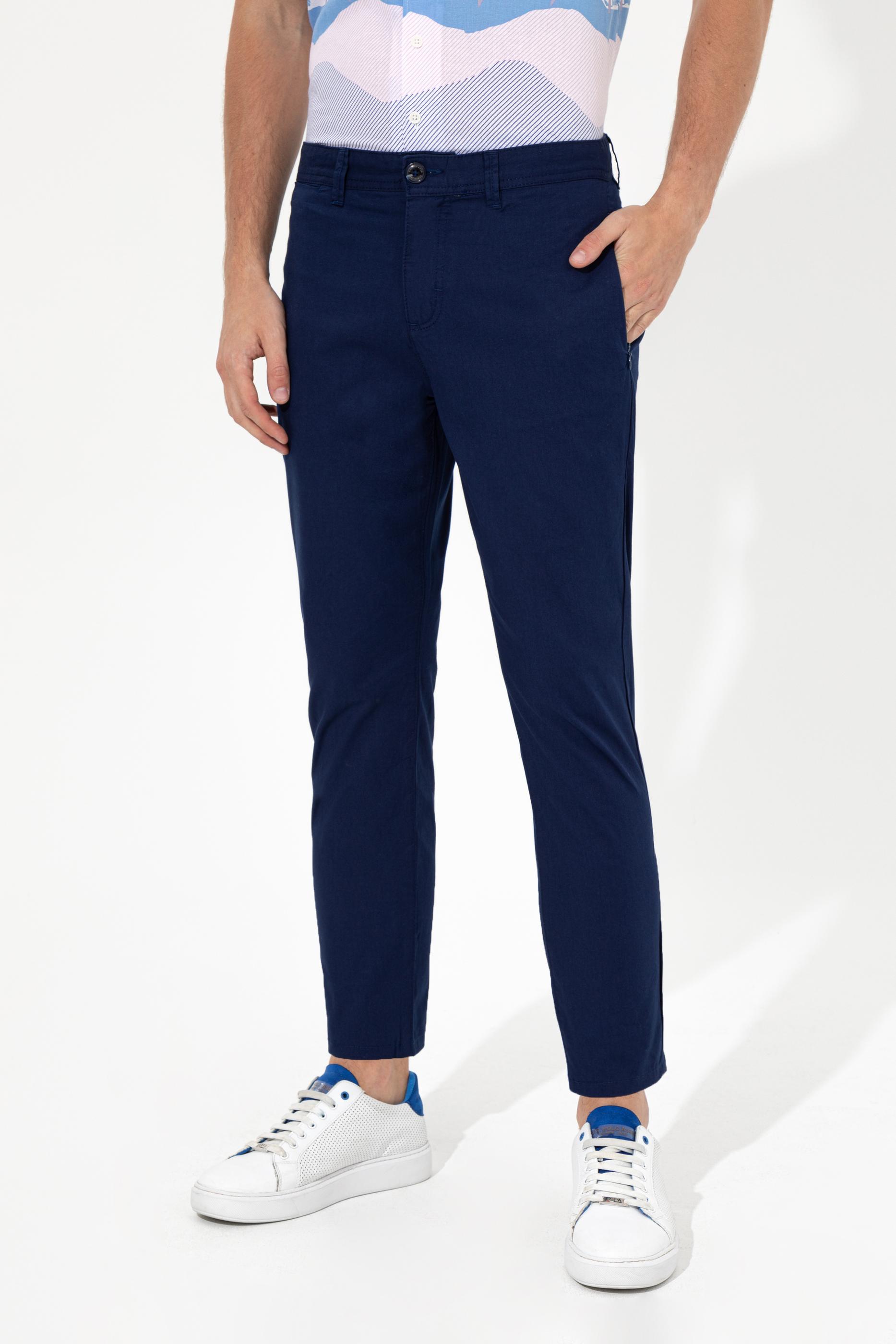 Erkek Lacivert Kanvas Pantolon