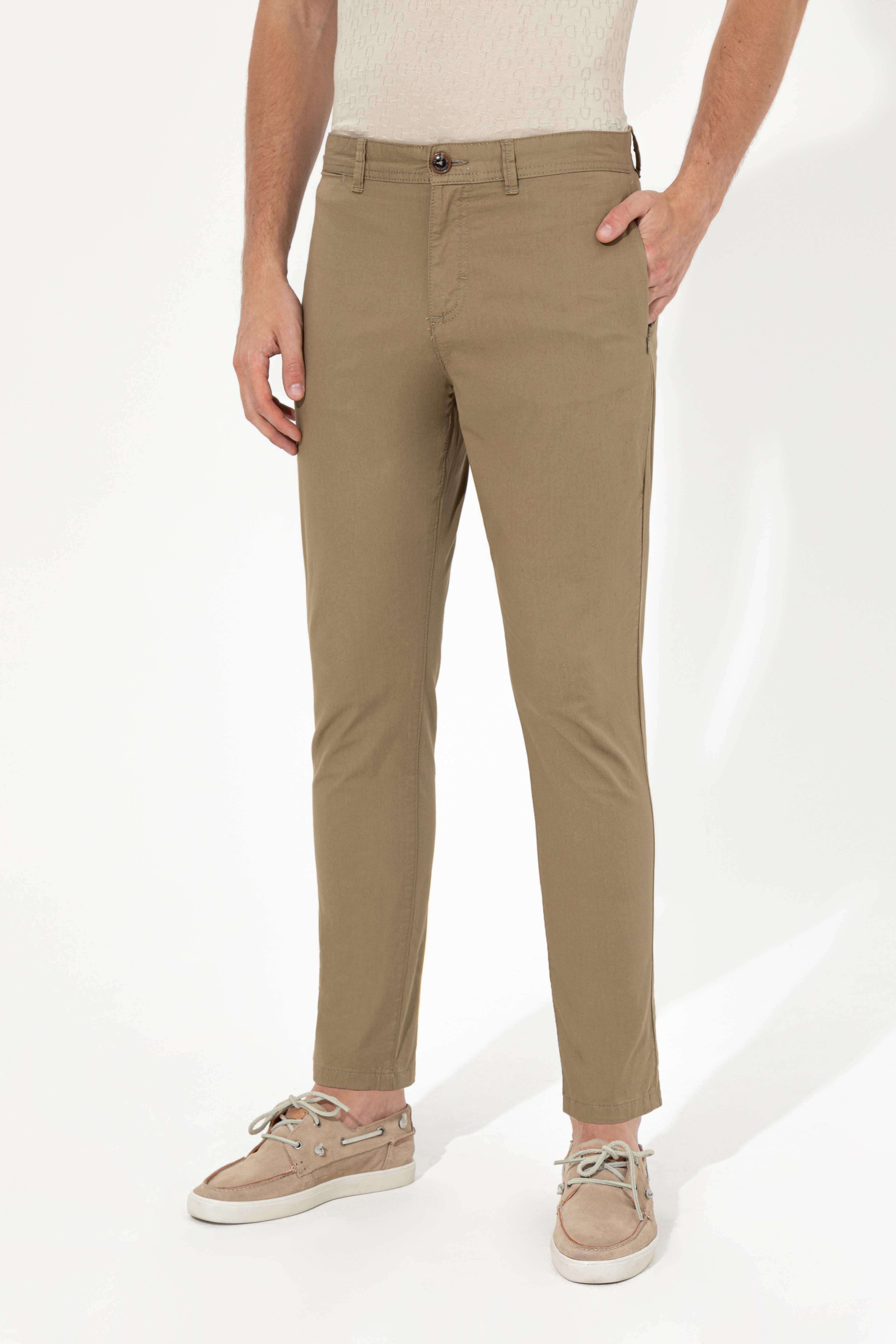 Erkek Carrot Fit Koyu Haki Kanvas Pantolon - Image 2