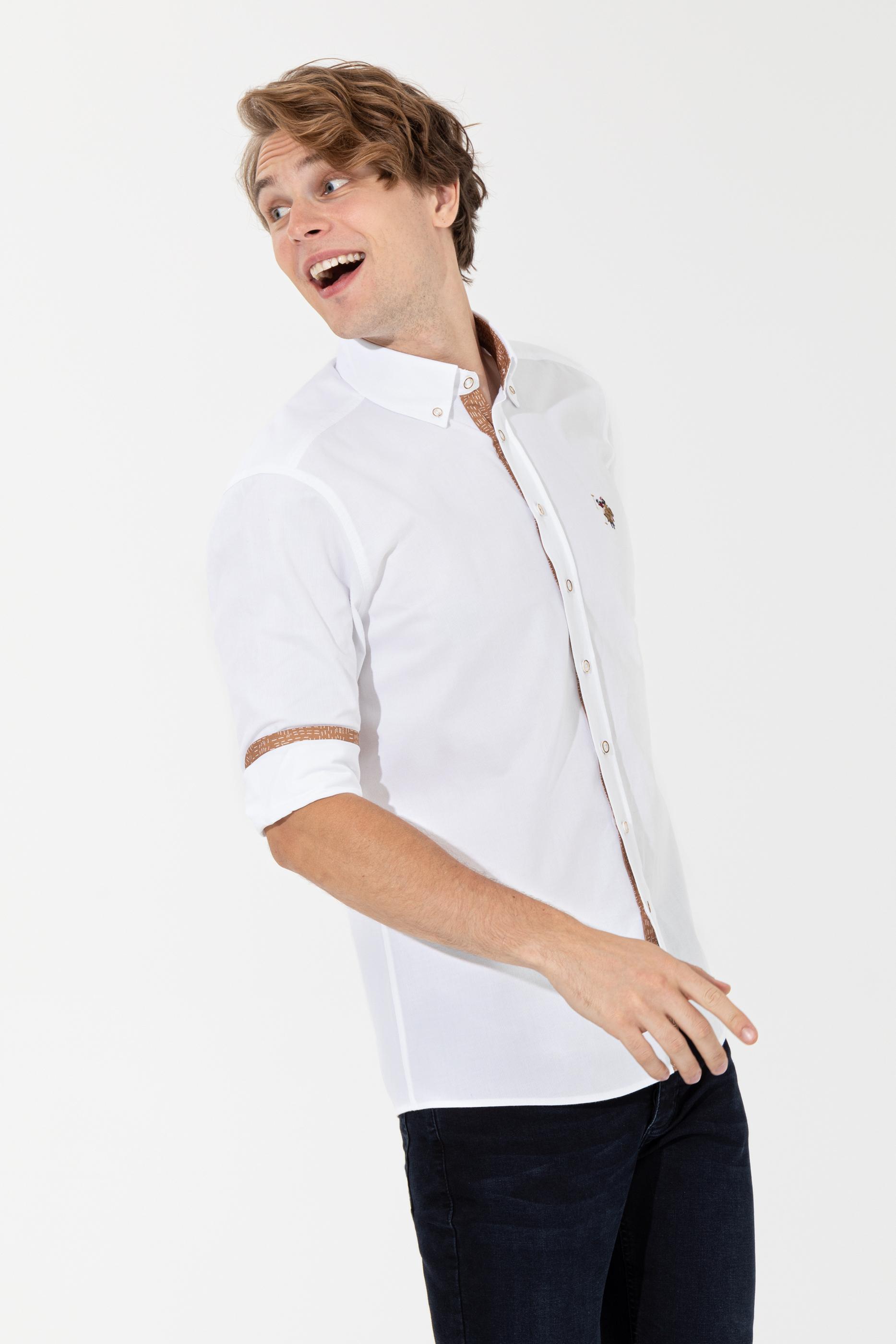 Erkek Beyaz Uzun Kollu Gömlek