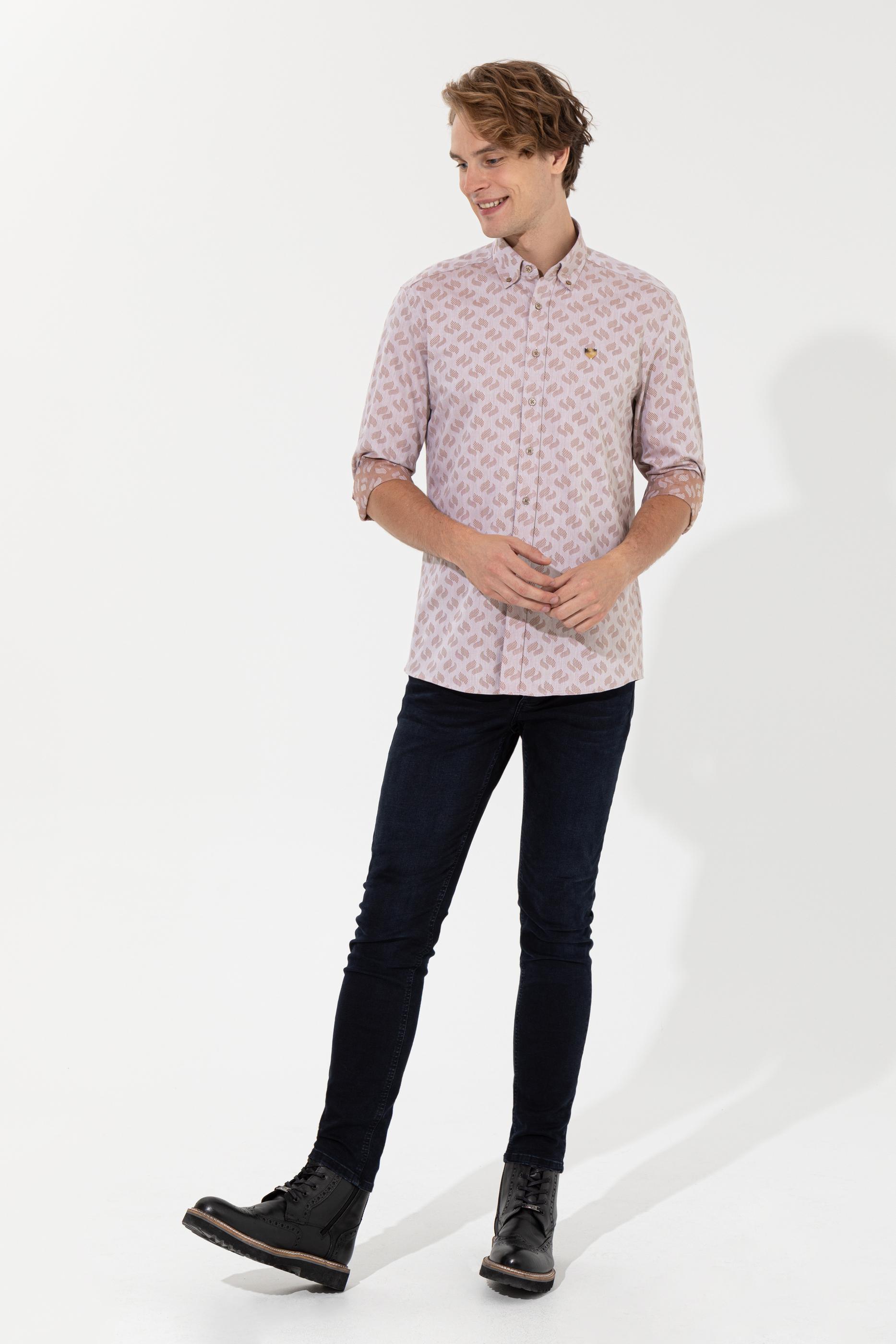 Erkek Camel Uzun Kollu Gömlek