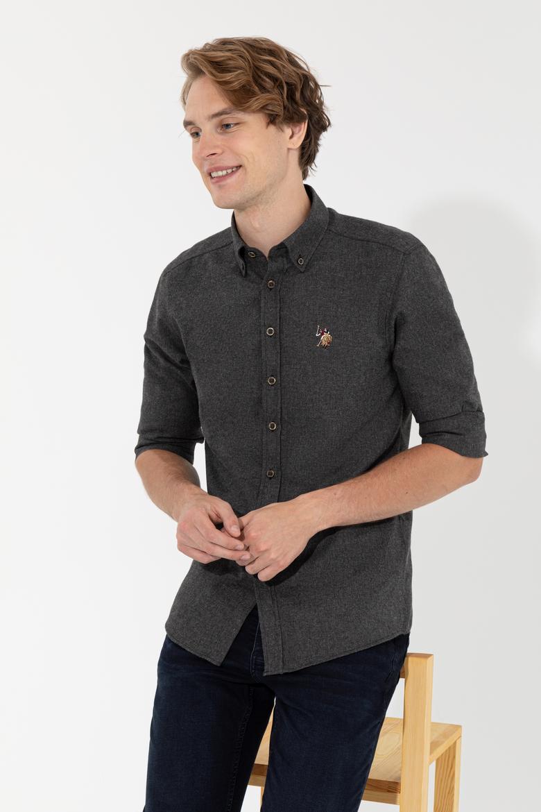 Erkek Siyah Uzun Kollu Basic Gömlek - 50256275083