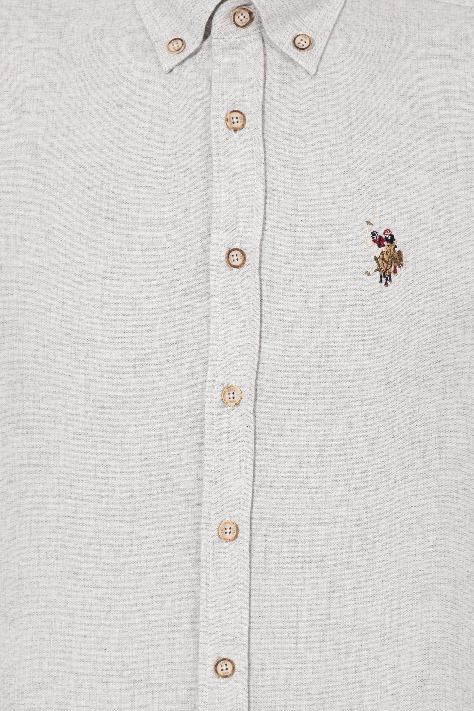 Erkek Ekru Uzun Kollu Basic Gömlek