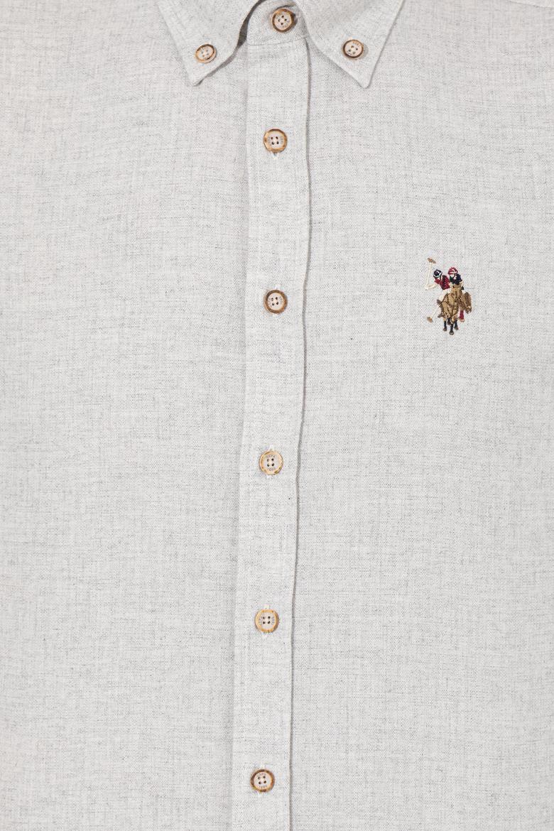 Erkek Ekru Uzun Kollu Basic Gömlek - 50256275057