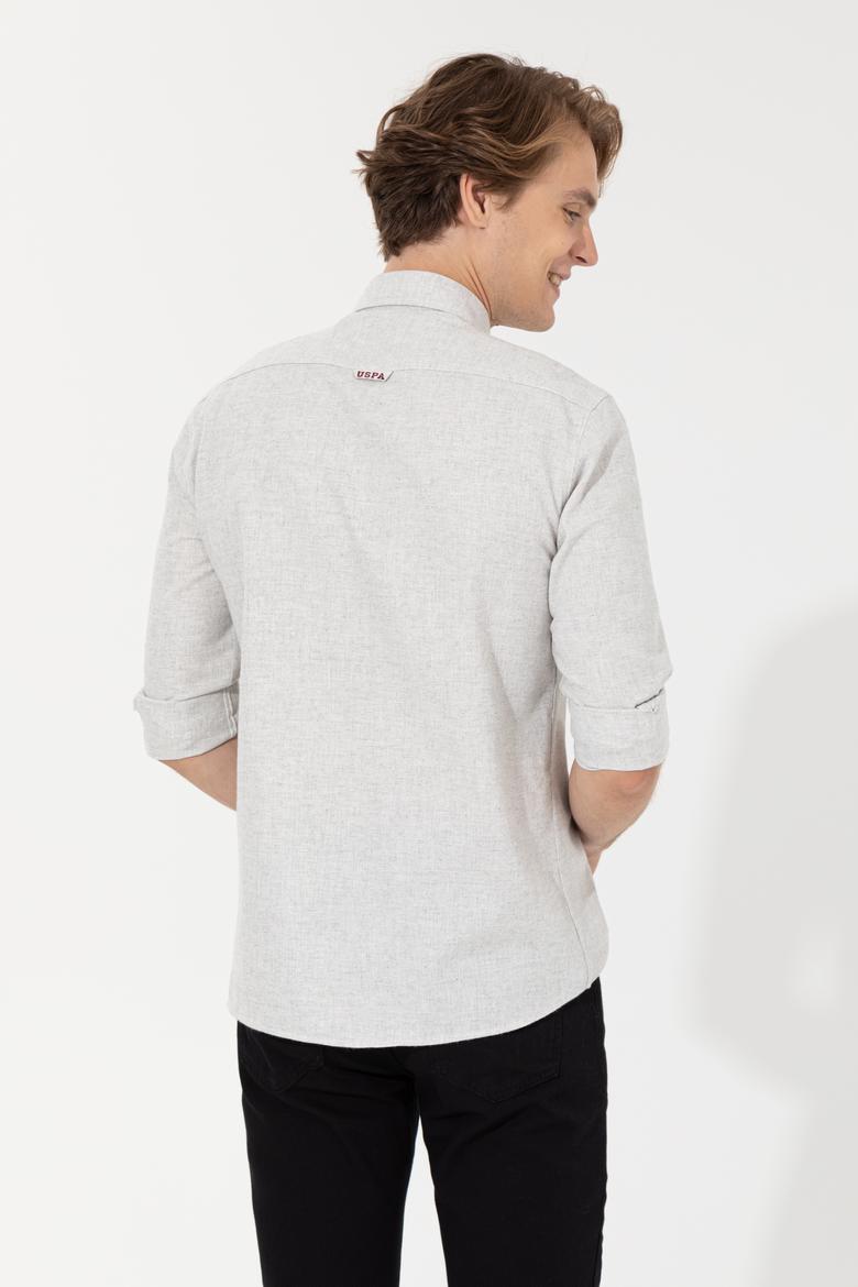 Erkek Ekru Uzun Kollu Basic Gömlek - 50256275057