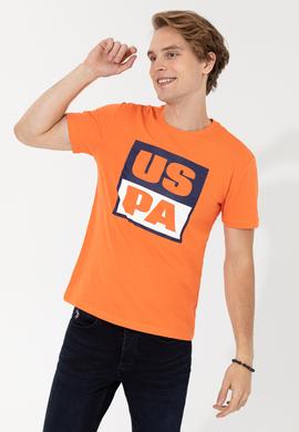 Erkek Turuncu Bisiklet Yaka Tişört - 50246126049