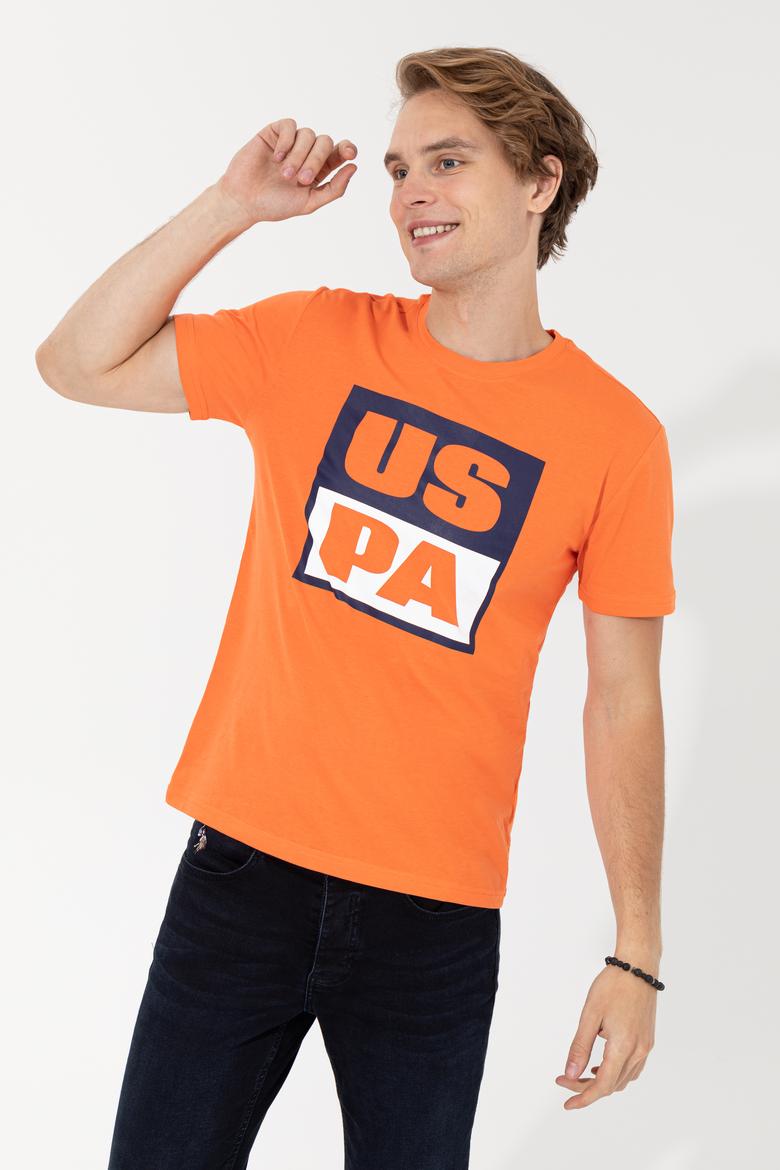 Erkek Turuncu Bisiklet Yaka Tişört - 50246126049