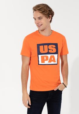 Erkek Turuncu Bisiklet Yaka Tişört - 50246126049