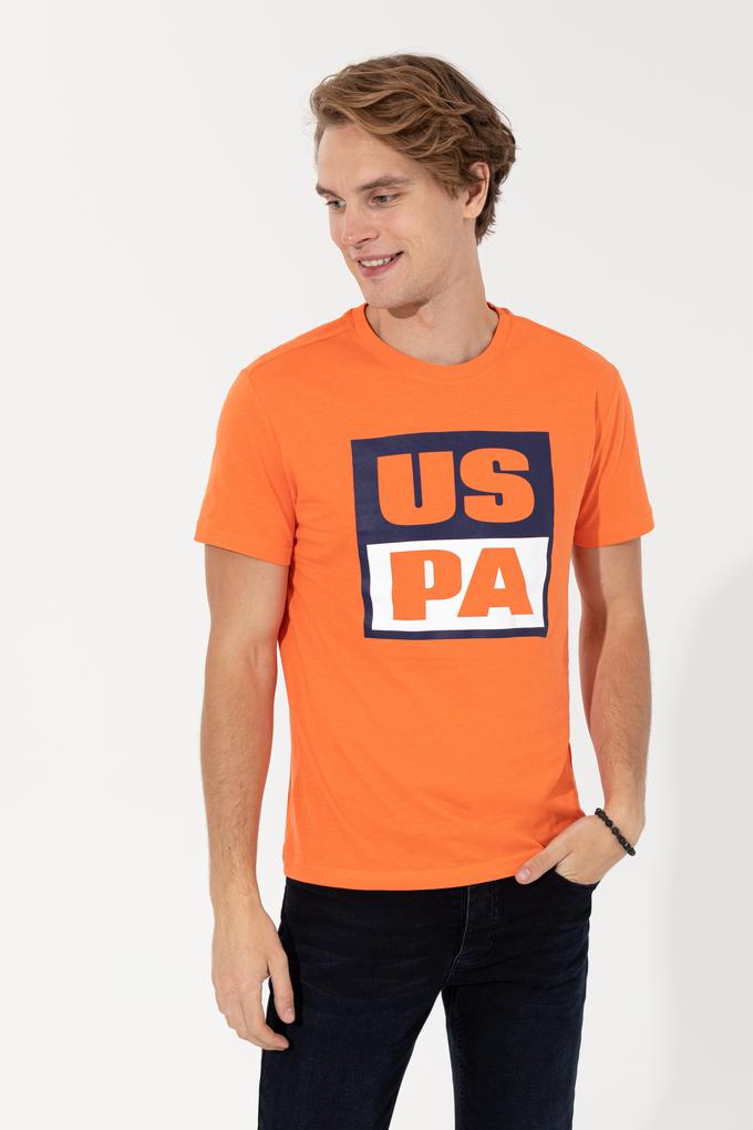 Erkek Turuncu Bisiklet Yaka Tişört