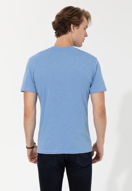 Erkek Koyu Mavi Bisiklet Yaka Tişört - 50249160010