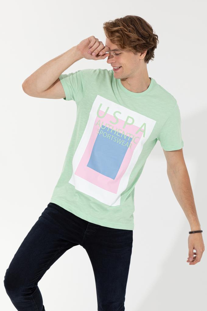 Erkek Mint Bisiklet Yaka Tişört