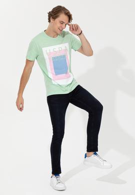 Erkek Mint Bisiklet Yaka Tişört - 50249160020