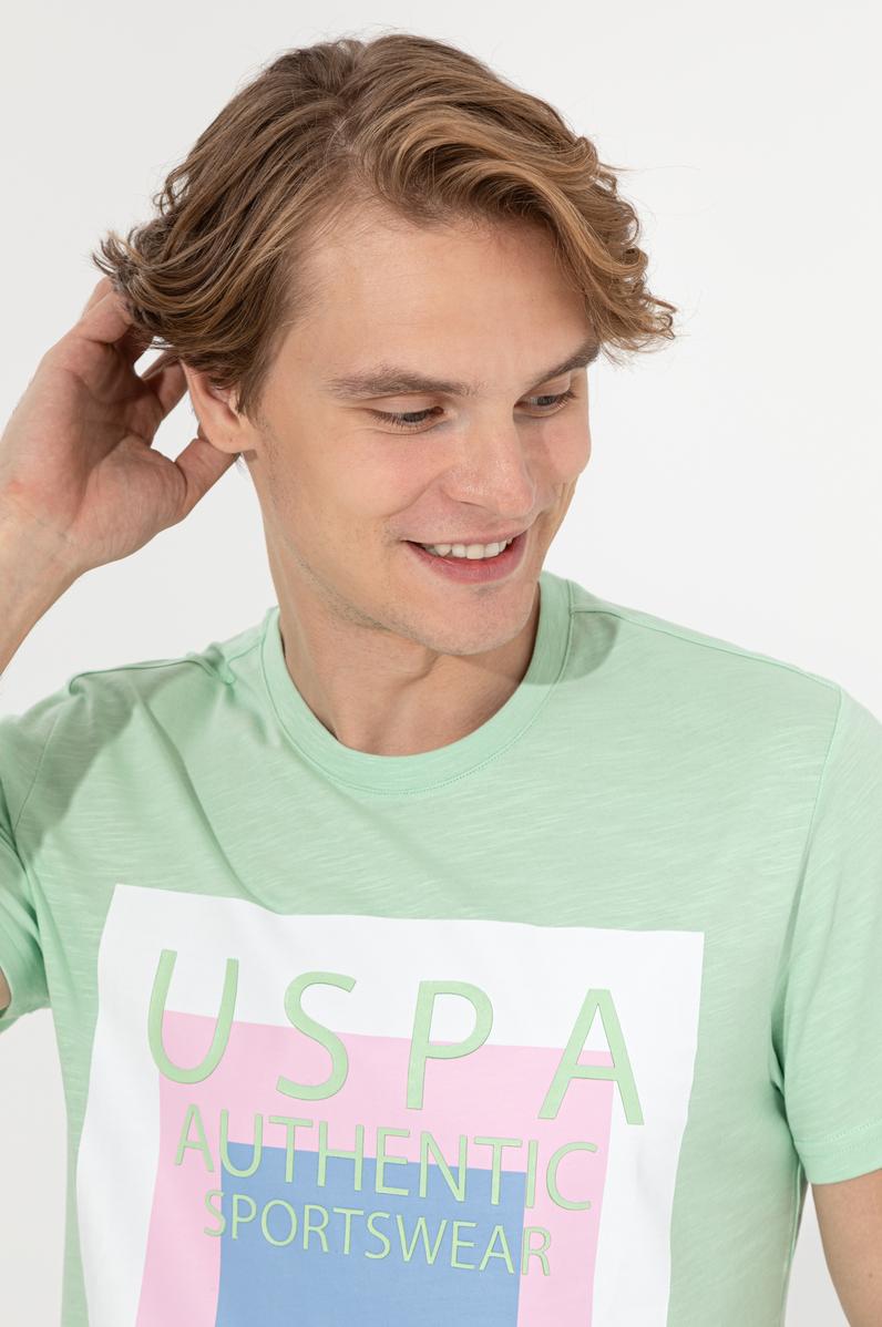 Erkek Mint Bisiklet Yaka Tişört