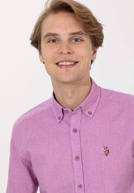 Erkek Menekşe Uzun Kollu Basic Gömlek - 50246368074