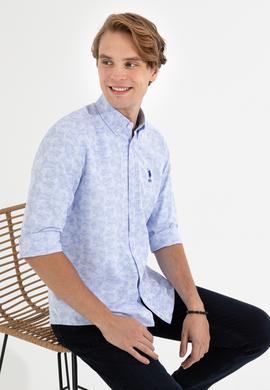 Erkek Açık Mavi Uzun Kollu Gömlek - 50248151012