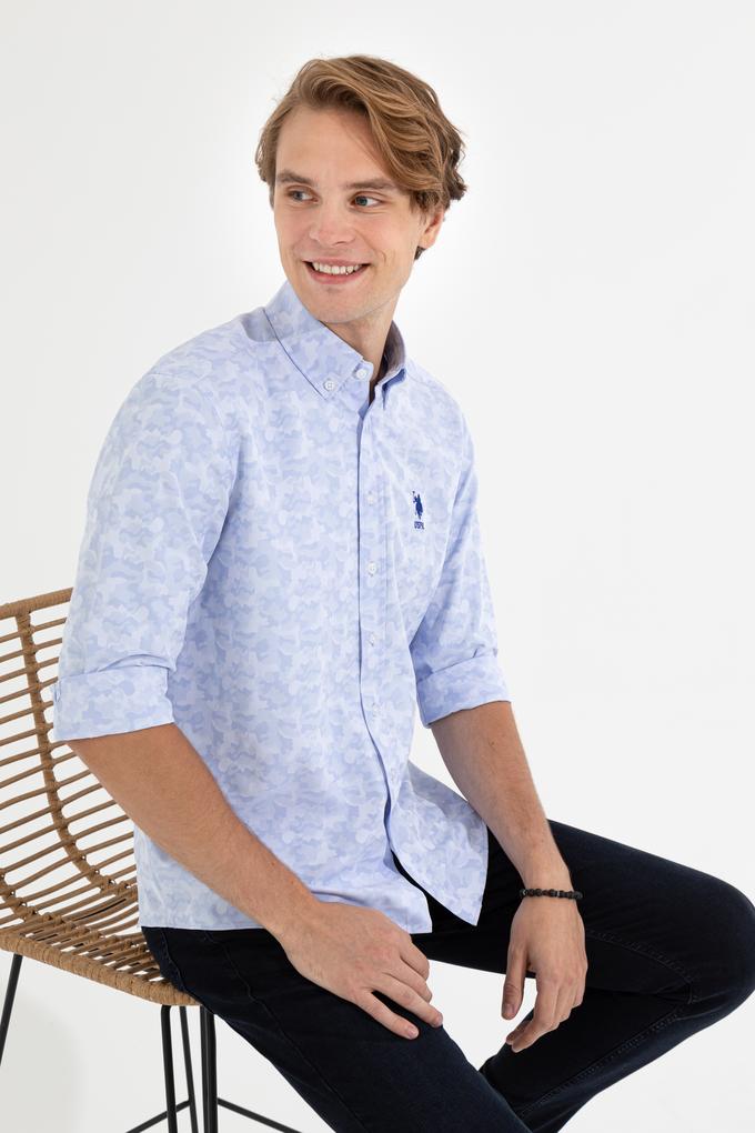 Erkek Açık Mavi Uzun Kollu Gömlek