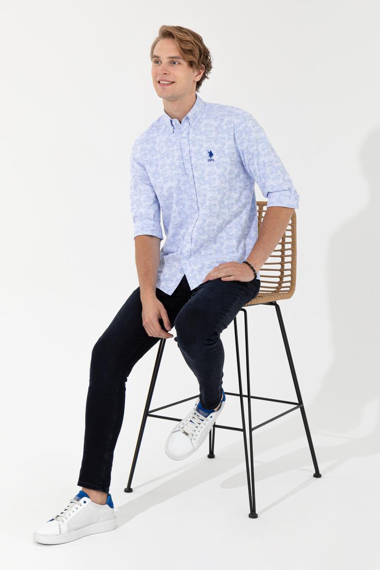 Erkek Açık Mavi Uzun Kollu Gömlek - 50248151012