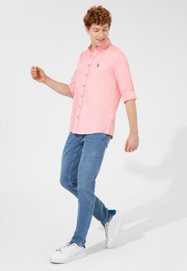 Erkek Somon Uzun Kollu Basic Gömlek - 50249487046