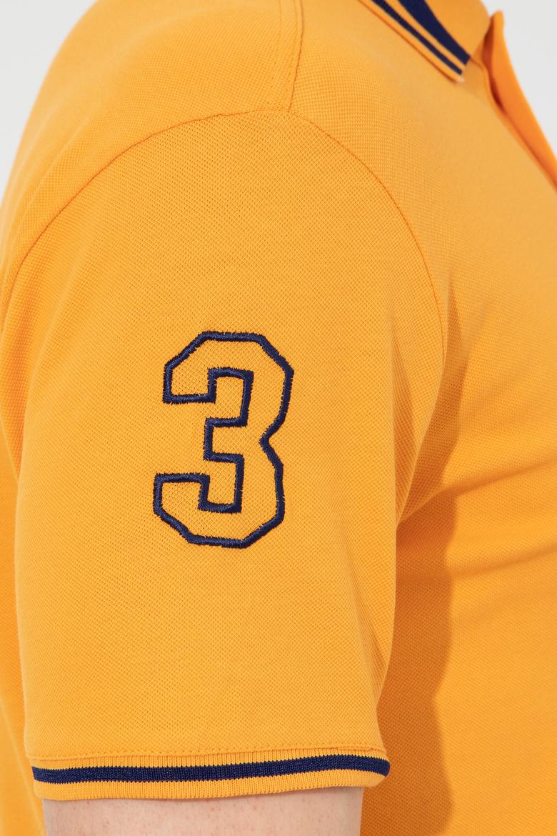 Erkek Koyu Sarı Polo Yaka Basic T-Shirt - 50249145100