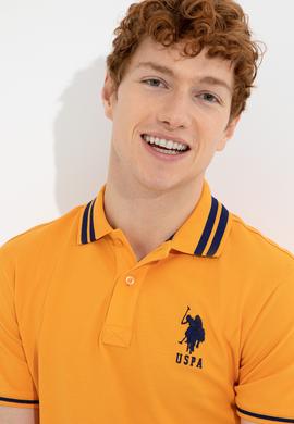 Erkek Koyu Sarı Polo Yaka Basic T-Shirt - 50249145100