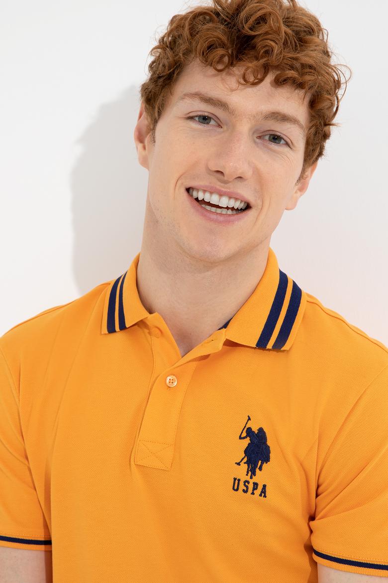 Erkek Koyu Sarı Polo Yaka Basic T-Shirt - 50249145100