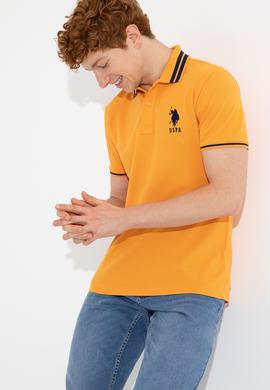 Erkek Koyu Sarı Polo Yaka Basic T-Shirt - 50249145100