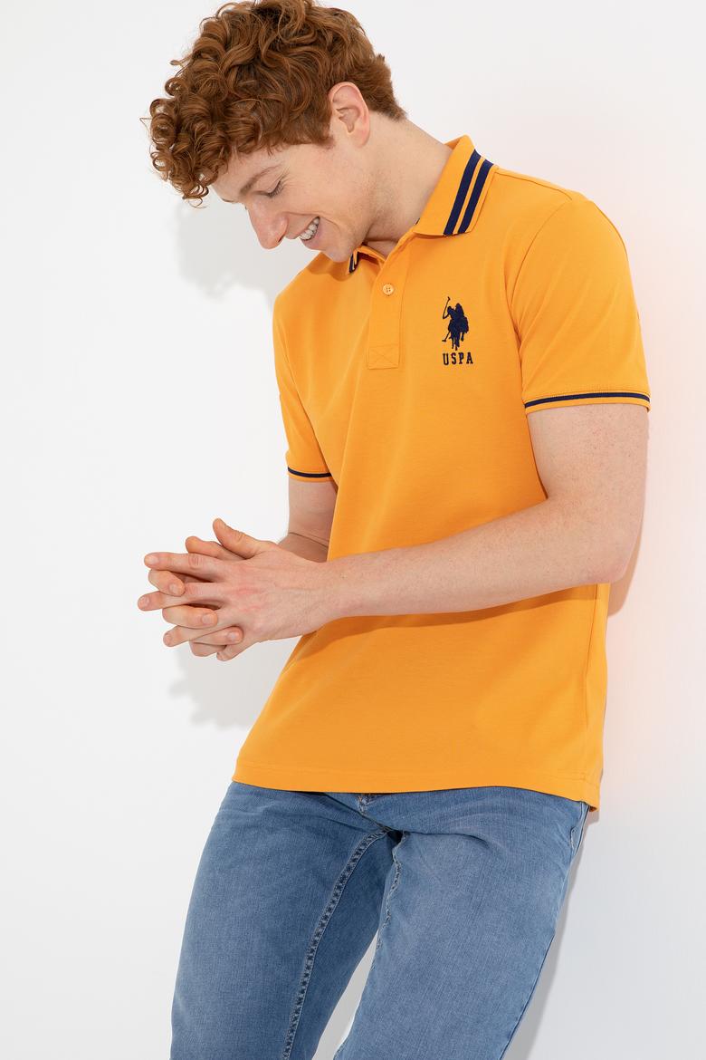 Erkek Koyu Sarı Polo Yaka Basic T-Shirt - 50249145100