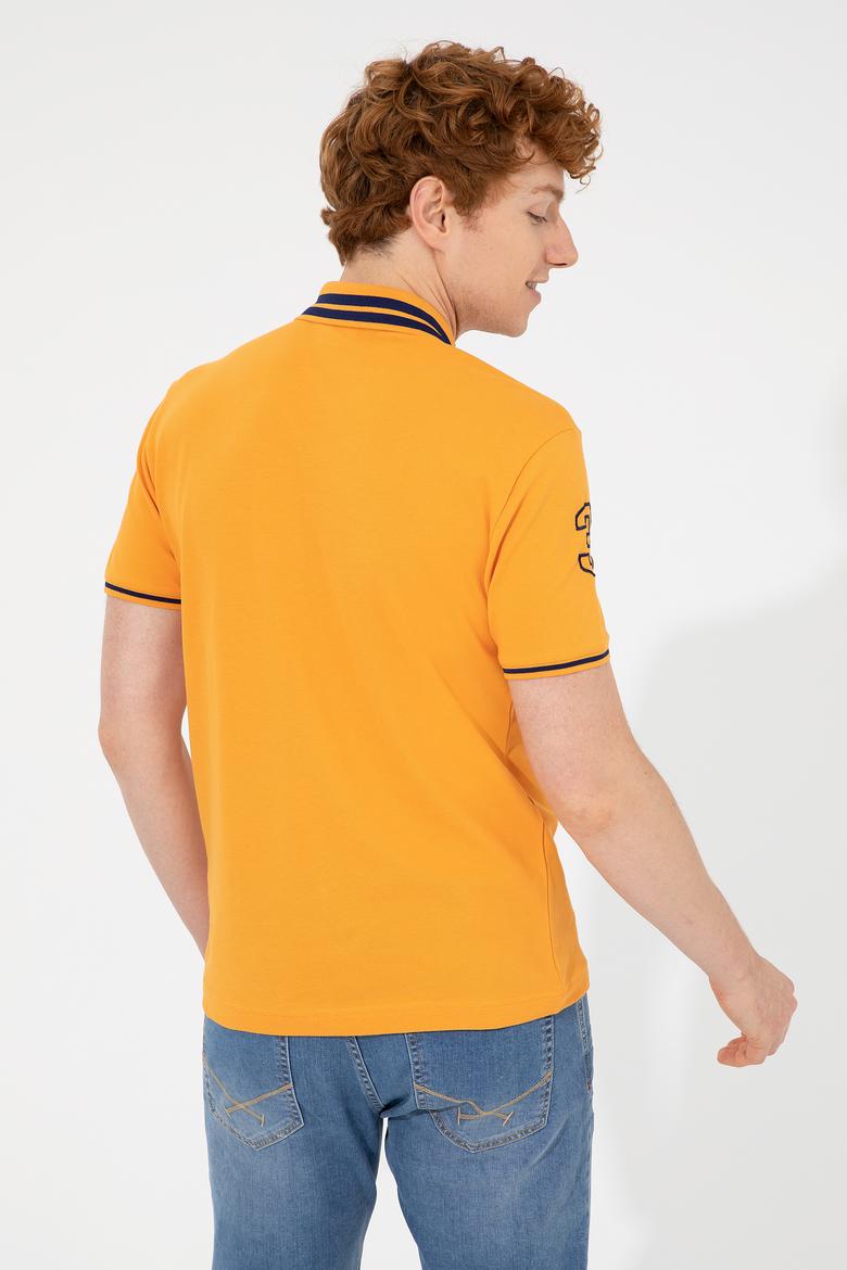 Erkek Koyu Sarı Polo Yaka Basic T-Shirt - 50249145100