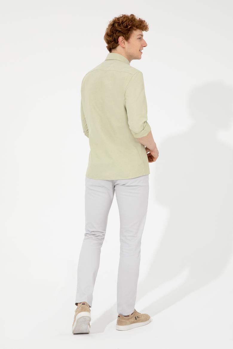 Erkek Açık Gri Kanvas Pantolon - 50246099031