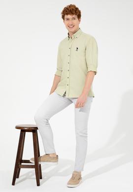 Erkek Açık Gri Kanvas Pantolon - 50246099031