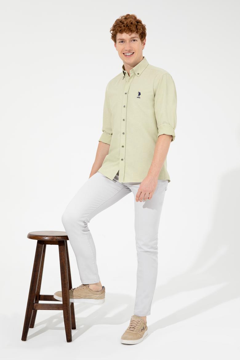 Erkek Açık Gri Kanvas Pantolon - 50246099031