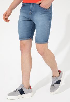 Erkek Açık Mavi Jean Şort - 50247269001