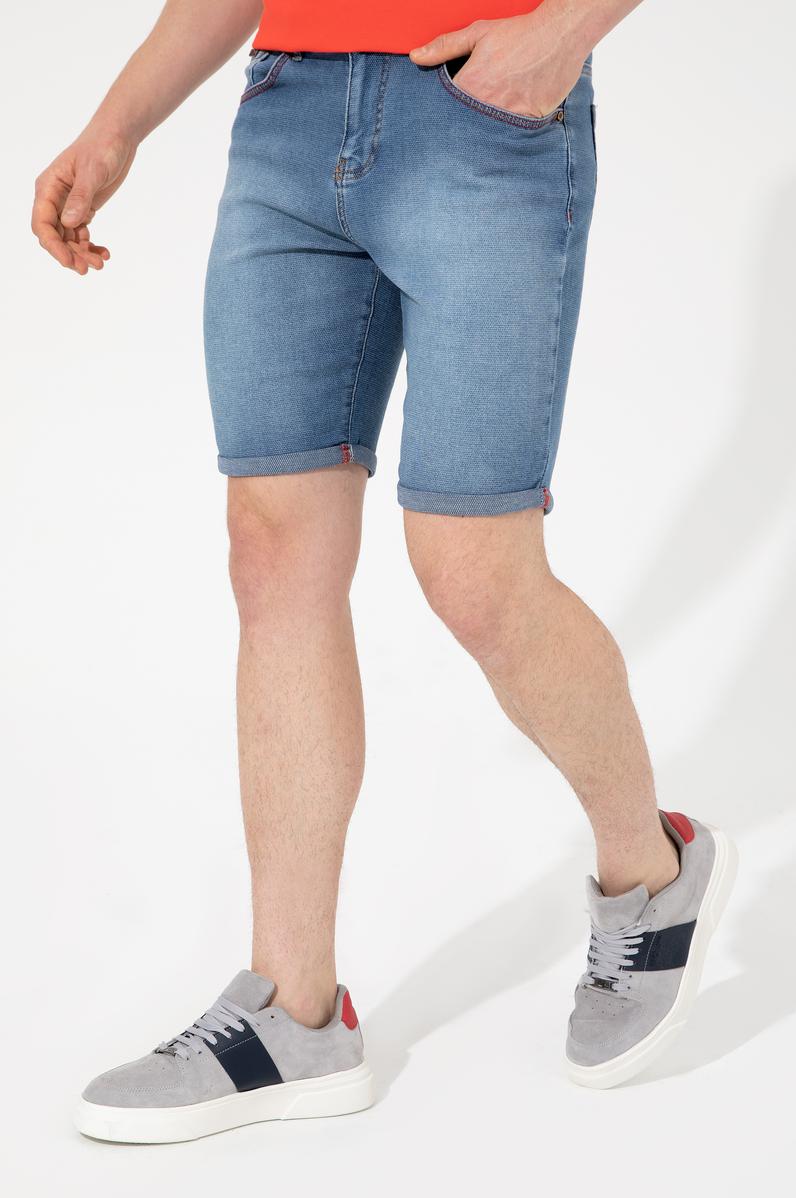 Erkek Açık Mavi Jean Şort