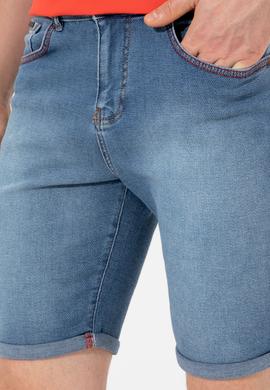 Erkek Açık Mavi Jean Şort - 50247269001