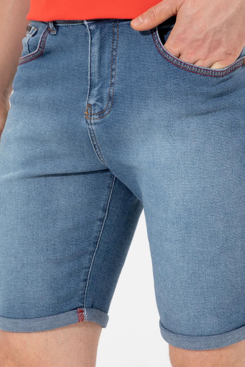Erkek Açık Mavi Jean Şort - 50247269001