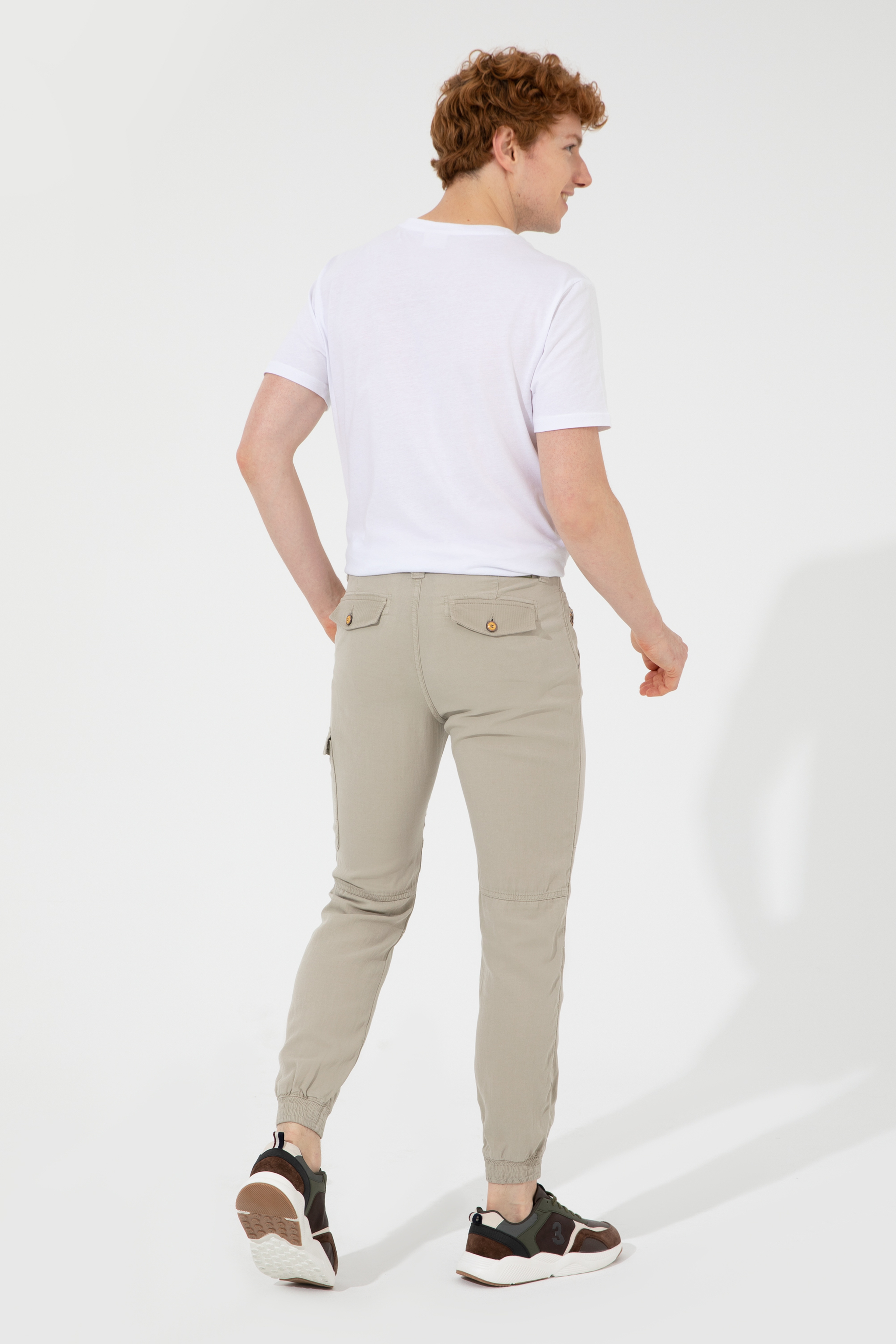 Erkek Jogger Fit Haki Kanvas Pantolon