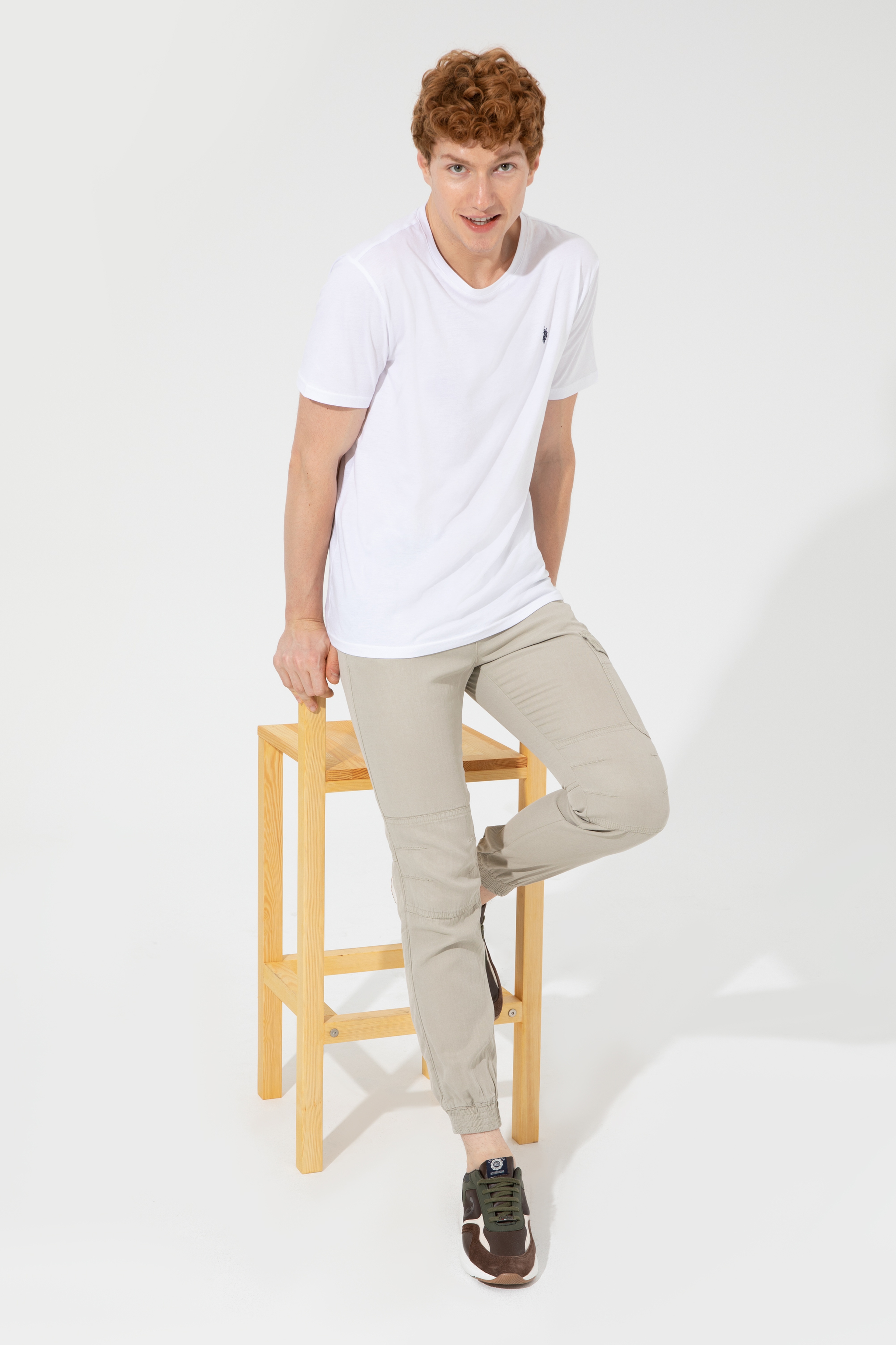 Erkek Jogger Fit Haki Kanvas Pantolon - Image 1