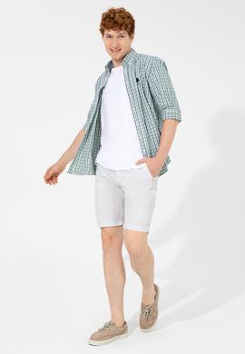 Erkek Açık Gri Dokuma Şort - 50246101001