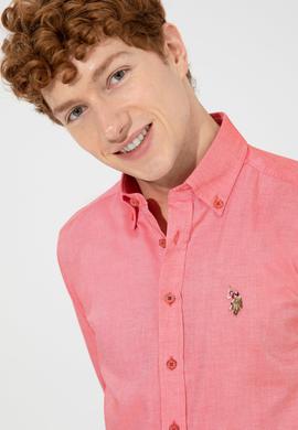 Erkek Kırmızı Uzun Kollu Basic Gömlek - 50249487108