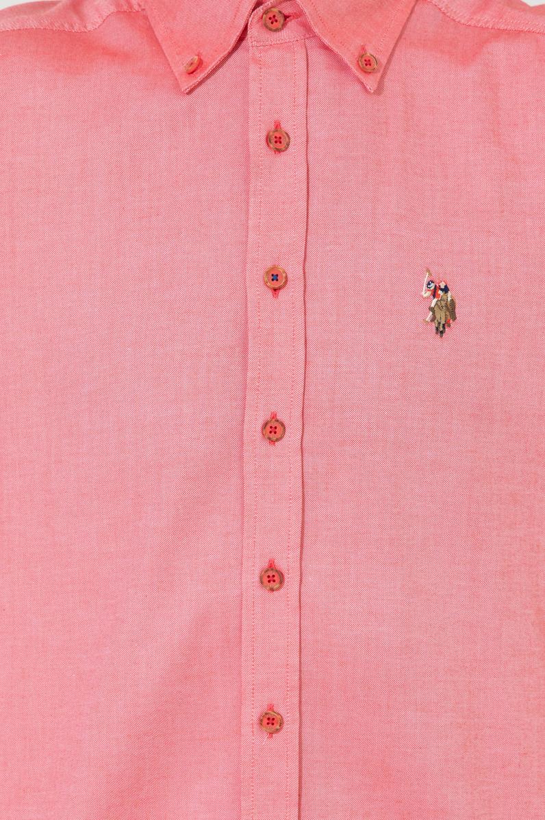 Erkek Kırmızı Uzun Kollu Basic Gömlek