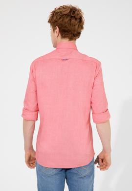 Erkek Kırmızı Uzun Kollu Basic Gömlek - 50249487108