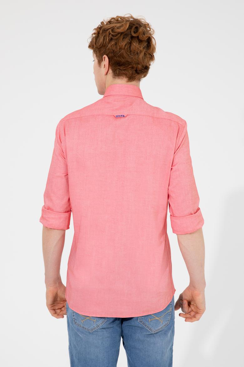 Erkek Kırmızı Uzun Kollu Basic Gömlek - 50249487108