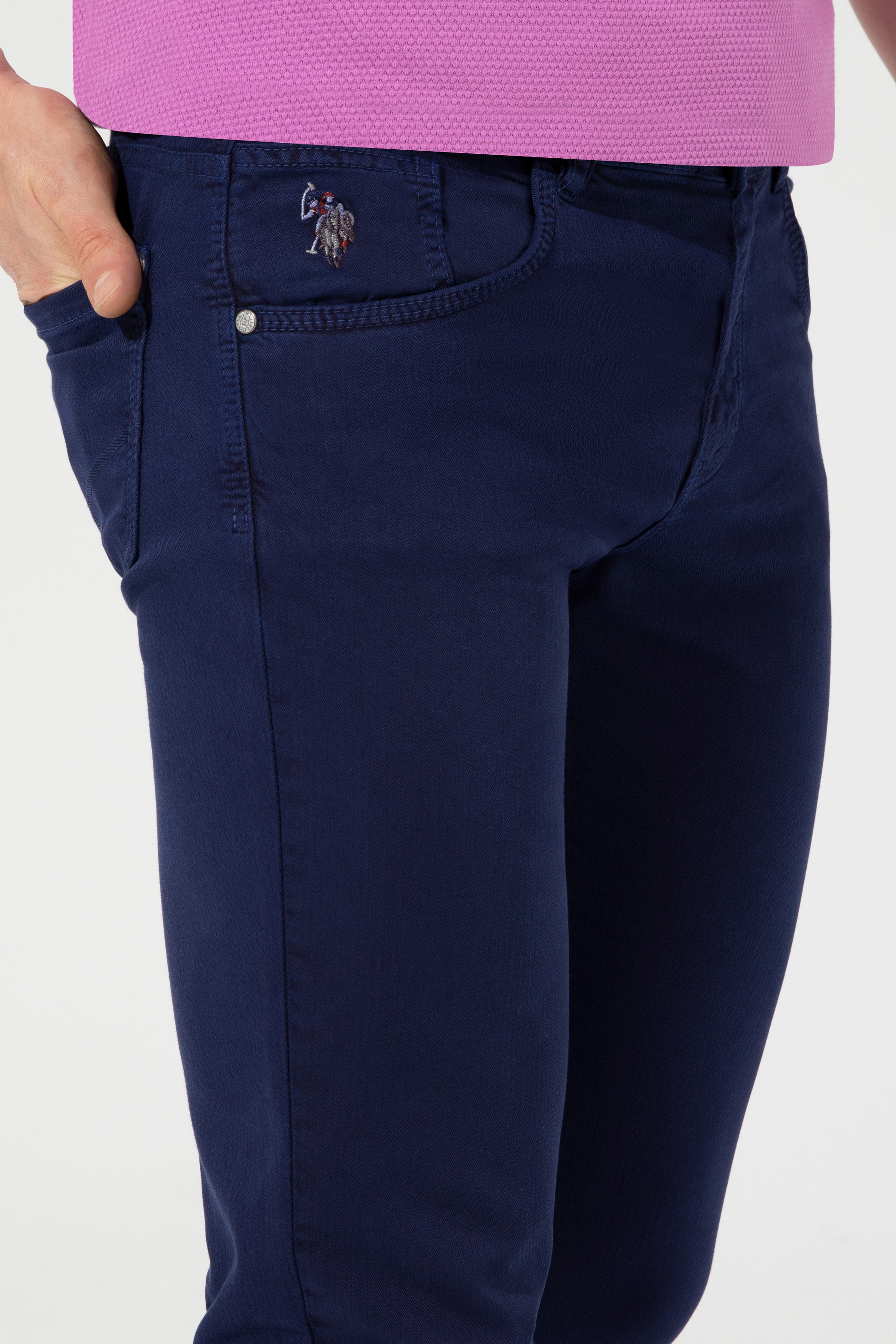Erkek Slim Fit Lacivert Chinos - Image 5