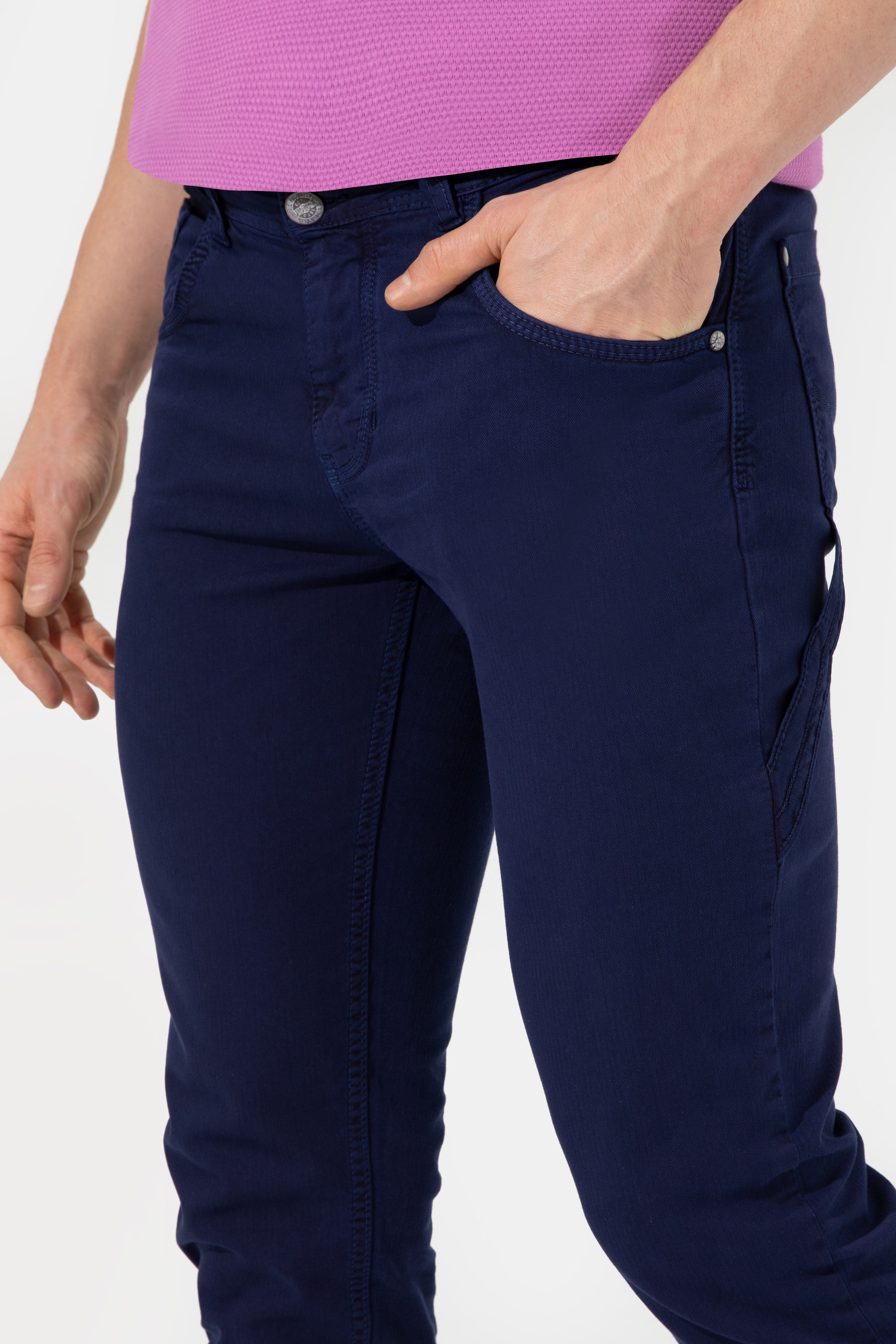 Erkek Slim Fit Lacivert Chinos - Image 6